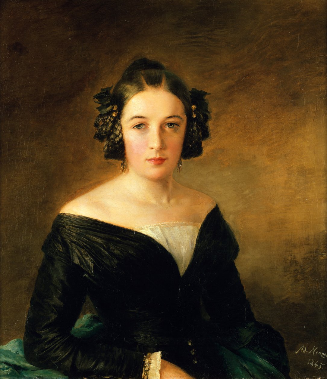 Portrét dámy od Adolph Menzel