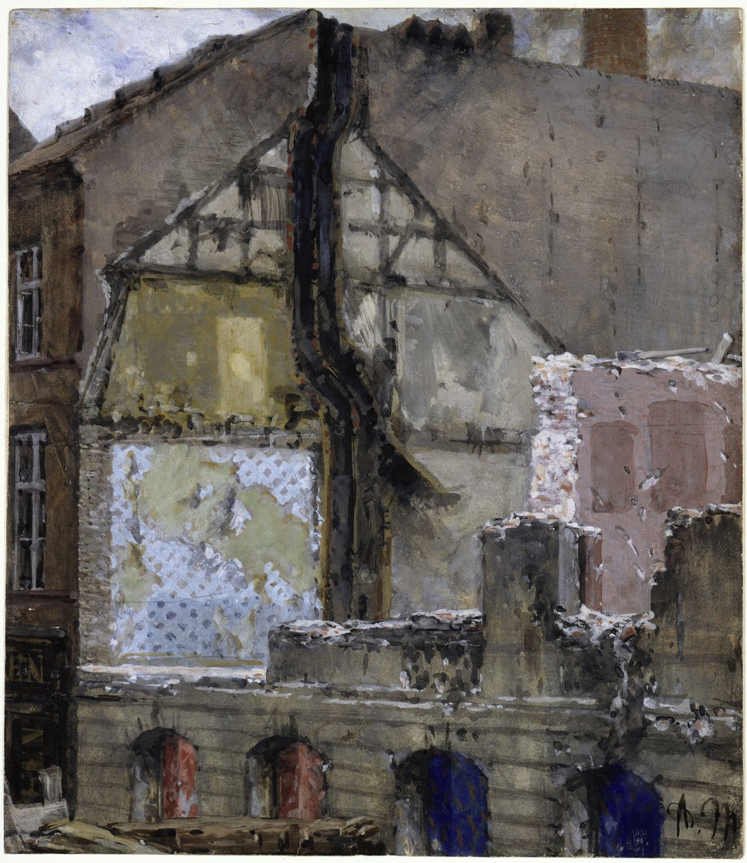 Zbořený dům, z „Dětského alba“ od Adolph Menzel