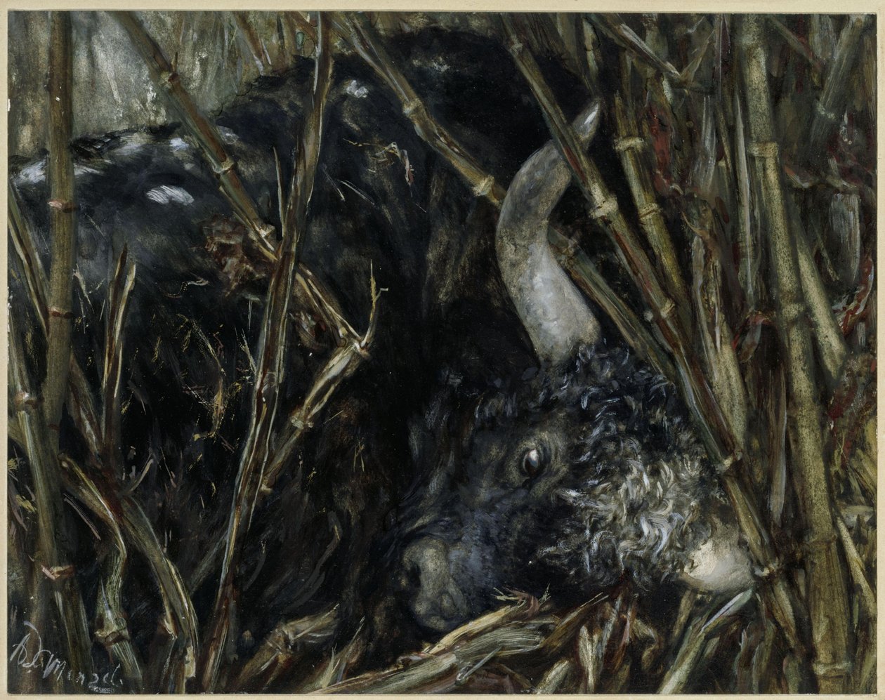 Jak býk v bambusu. Z „Dětského alba“ od Adolph Menzel