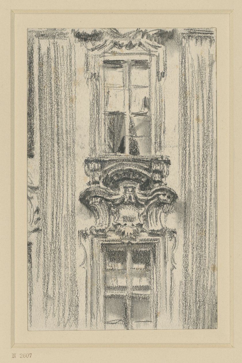 Detail fasády hotelu British v Drážďanech od Adolph Menzel