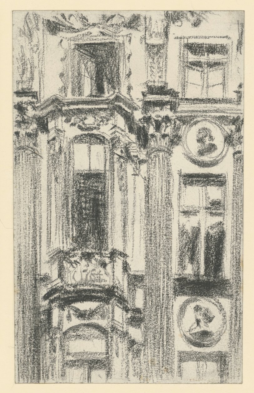 Detail středního výstupku paláce Palais du Saxe v Drážďanech od Adolph Menzel