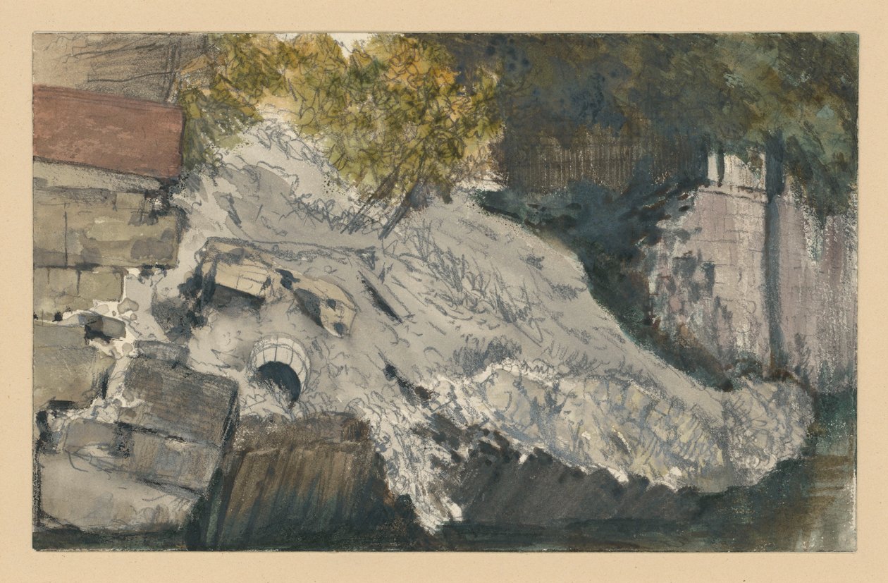 Zesuvaný svah u vodního toku od Adolph Menzel