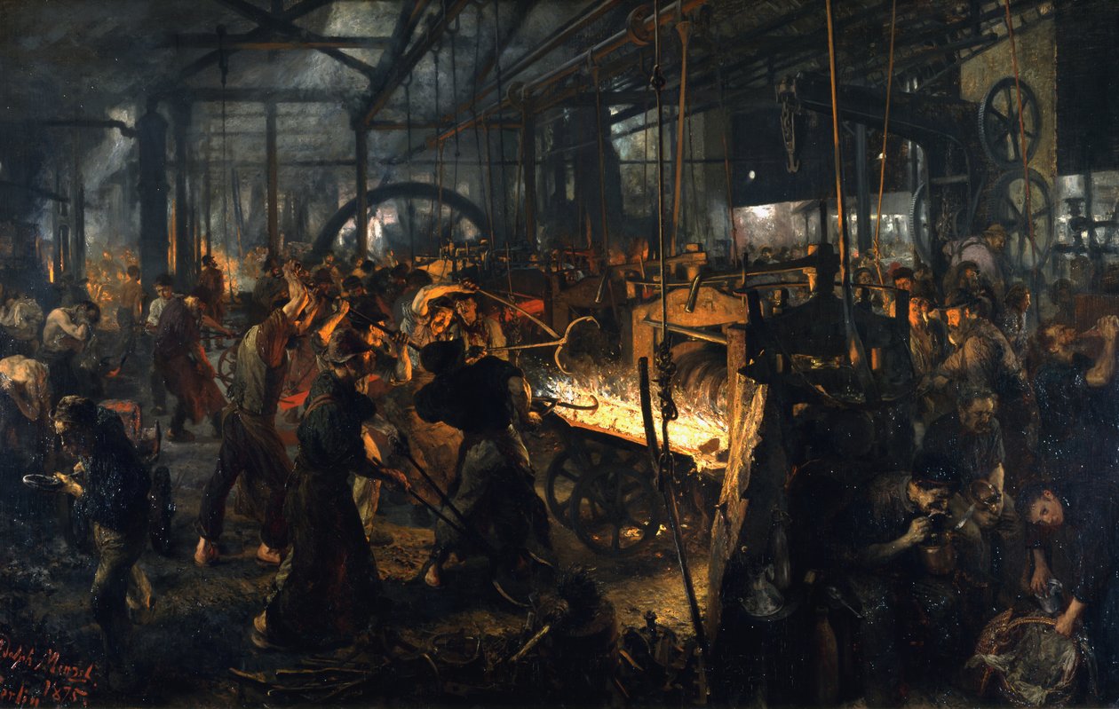 Válcovna železa (Moderní Kyklopové) od Adolph Menzel