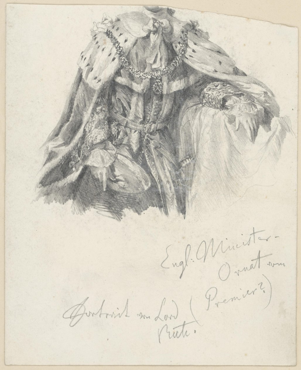 Anglický ministerský oděv z portrétu lorda Butea od Adolph Menzel