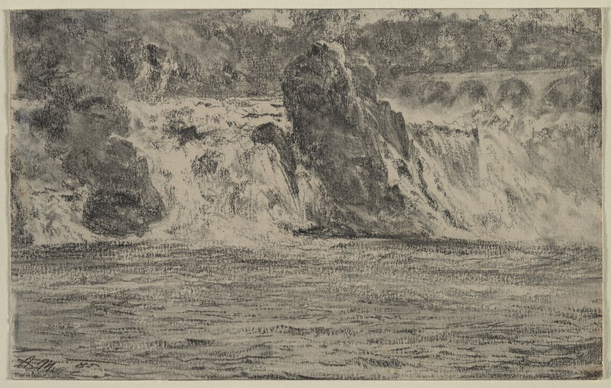 Rýnské vodopády v Schaffhausen Rýnské vodopády ze Schaffhausenu, 1885. od Adolph Menzel