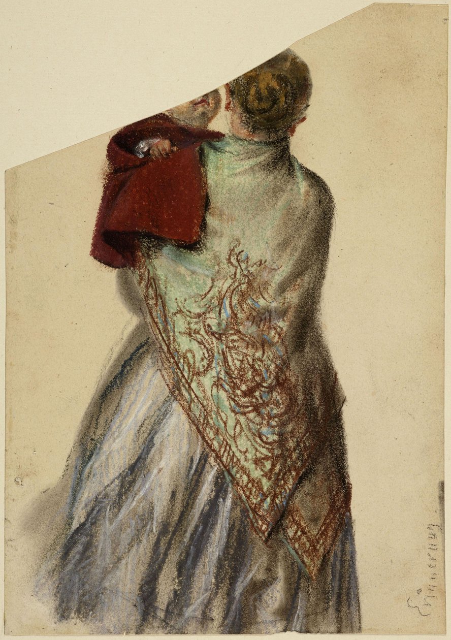 Žena s batolátkem v náručí od Adolph Menzel