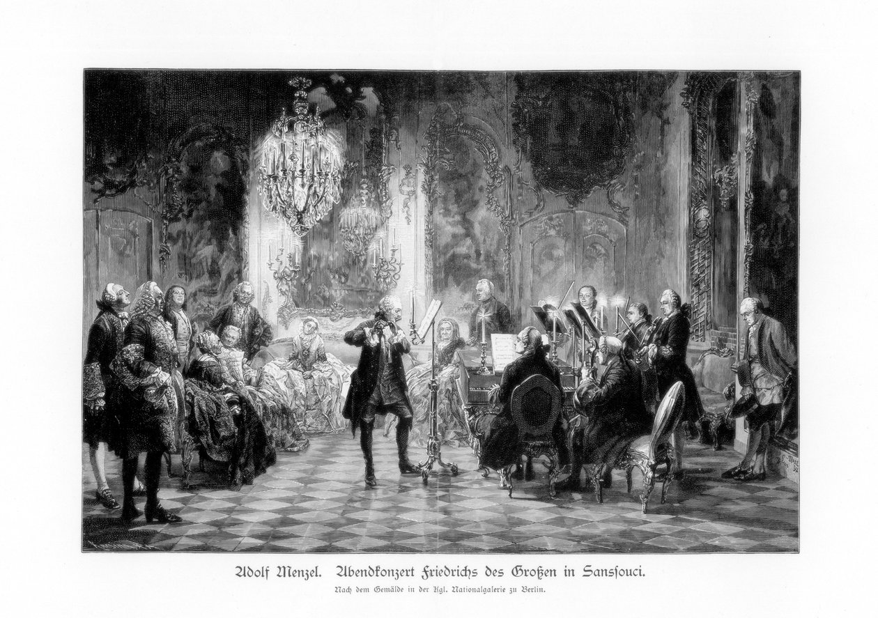 Fredrick Great Concert v Sanssouci, 1852, 1900. od Adolph Menzel
