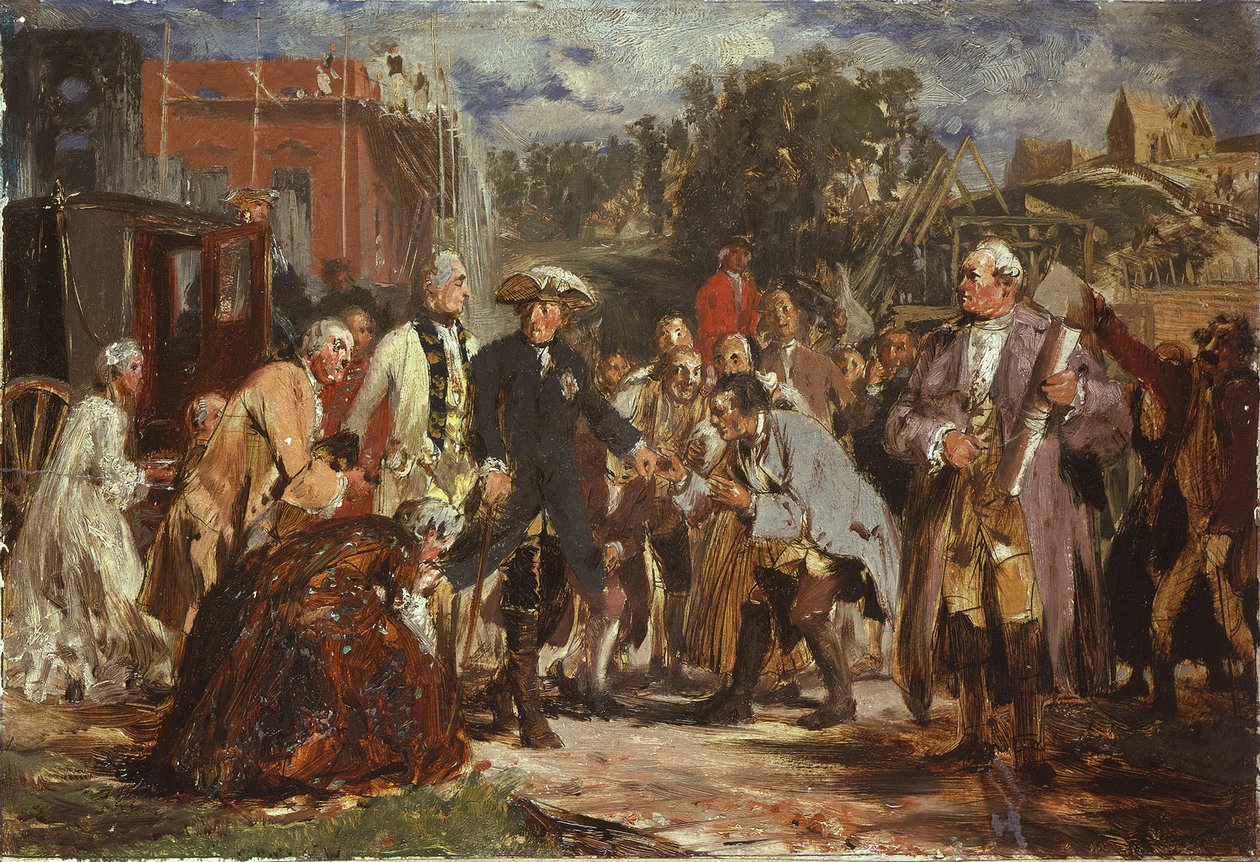 Fridrich Veliký na cestách. Skica od Adolph Menzel