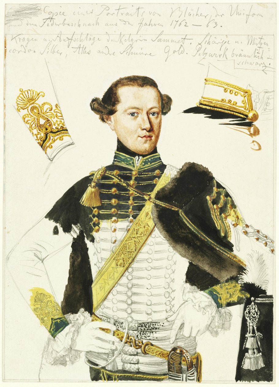 Gebhard Leberecht von Blücher. Skica podle obrazu od Adolph Menzel