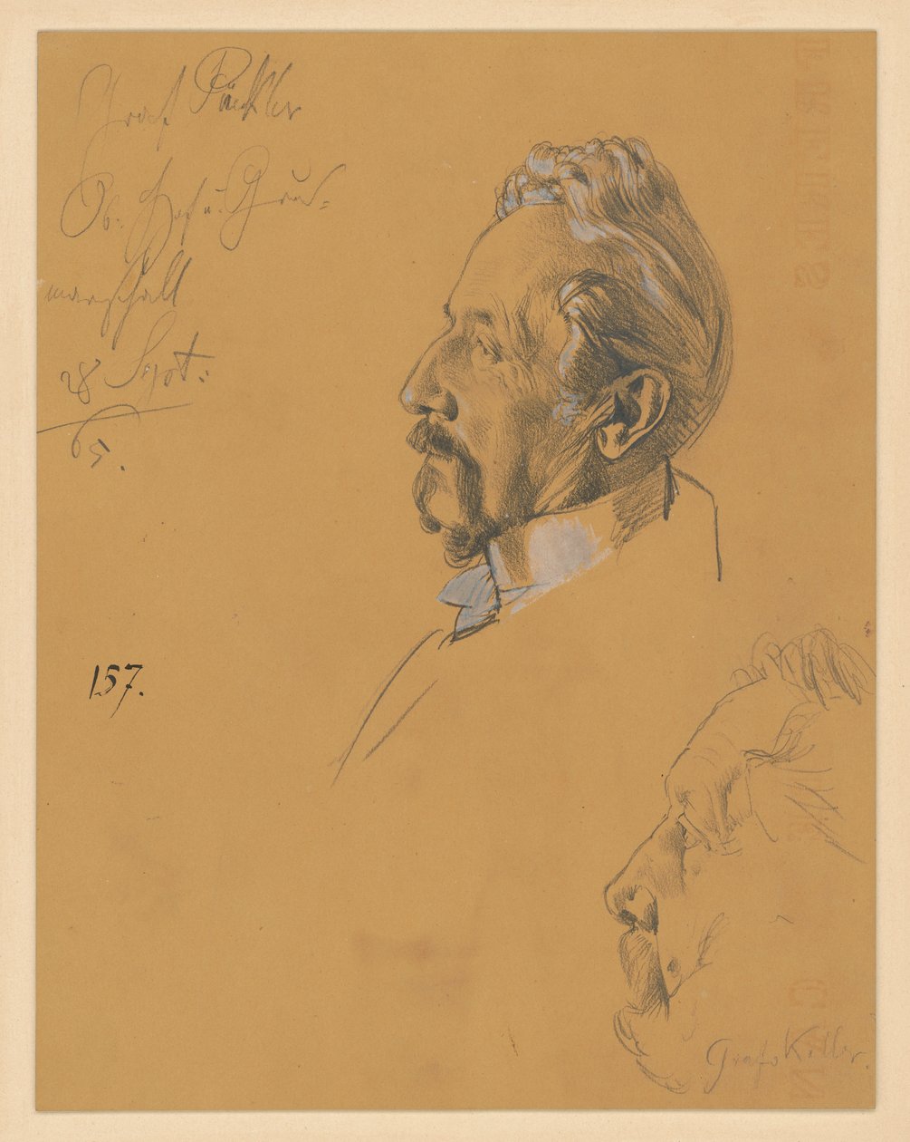 Hrabě H. Pückler a hrabě A. von Keller. Studie k obrazu „Korunovace Viléma I. v Königsbergu“ od Adolph Menzel