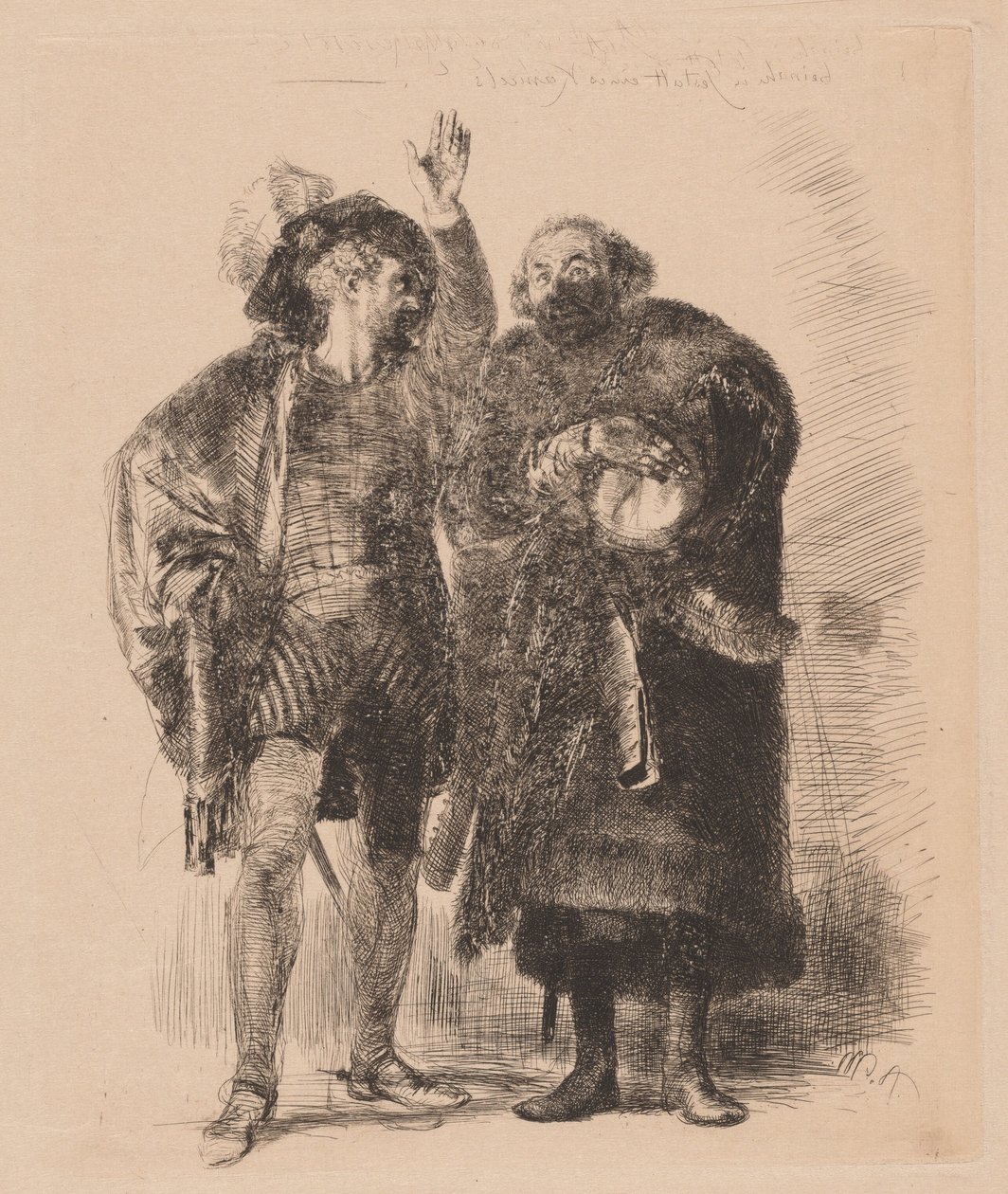Hamlet a Polonius od Adolph Menzel