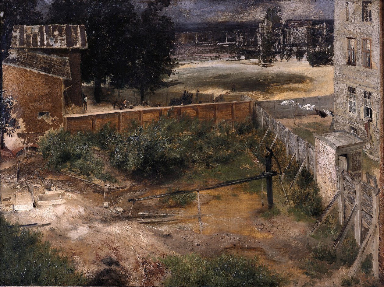 Zadní dům a dvůr od Adolph Menzel