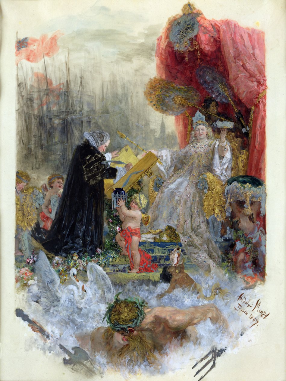 Dokument o čestném občanství města Hamburk, 1887 od Adolph Menzel