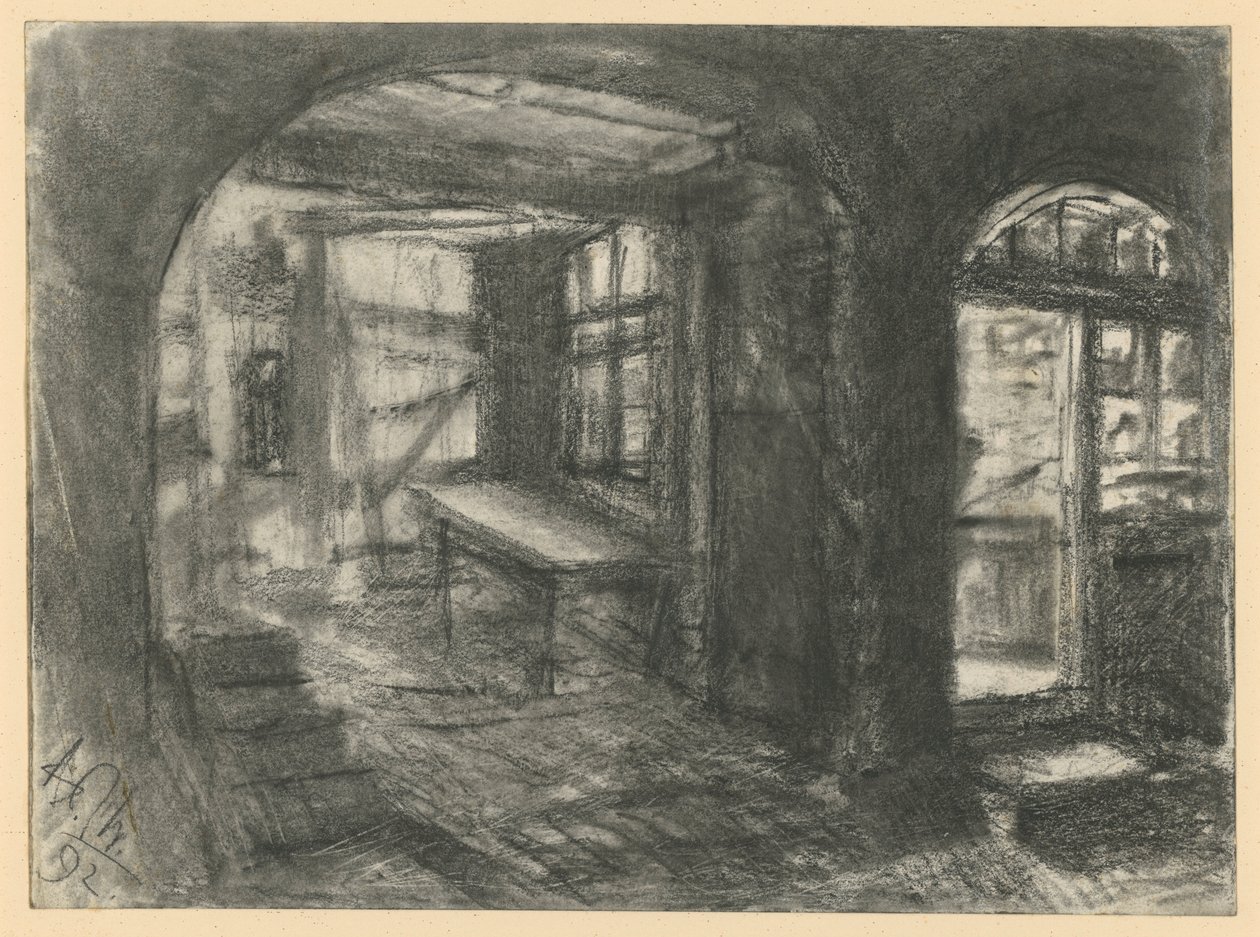 Interiér selského domu od Adolph Menzel