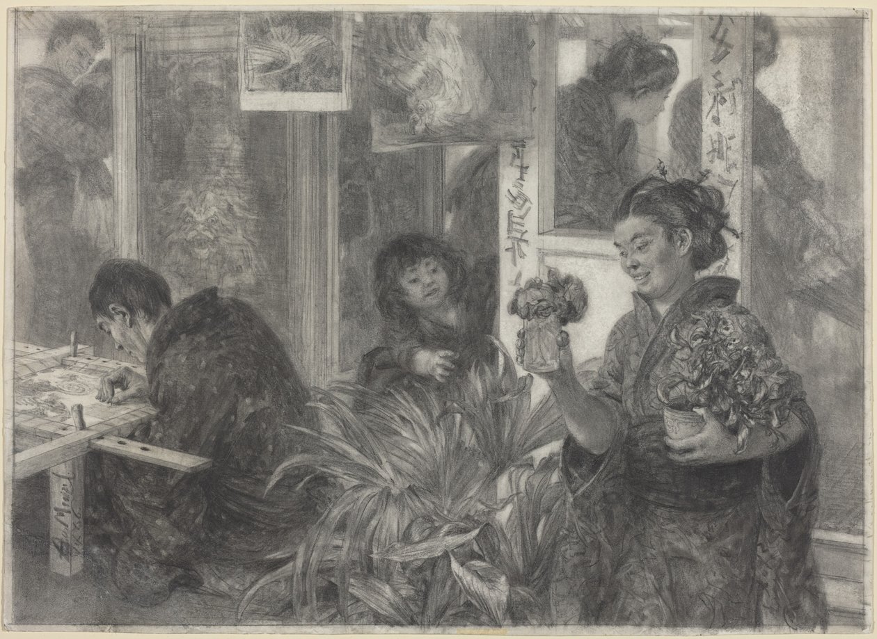 Japonský umělec při práci od Adolph Menzel