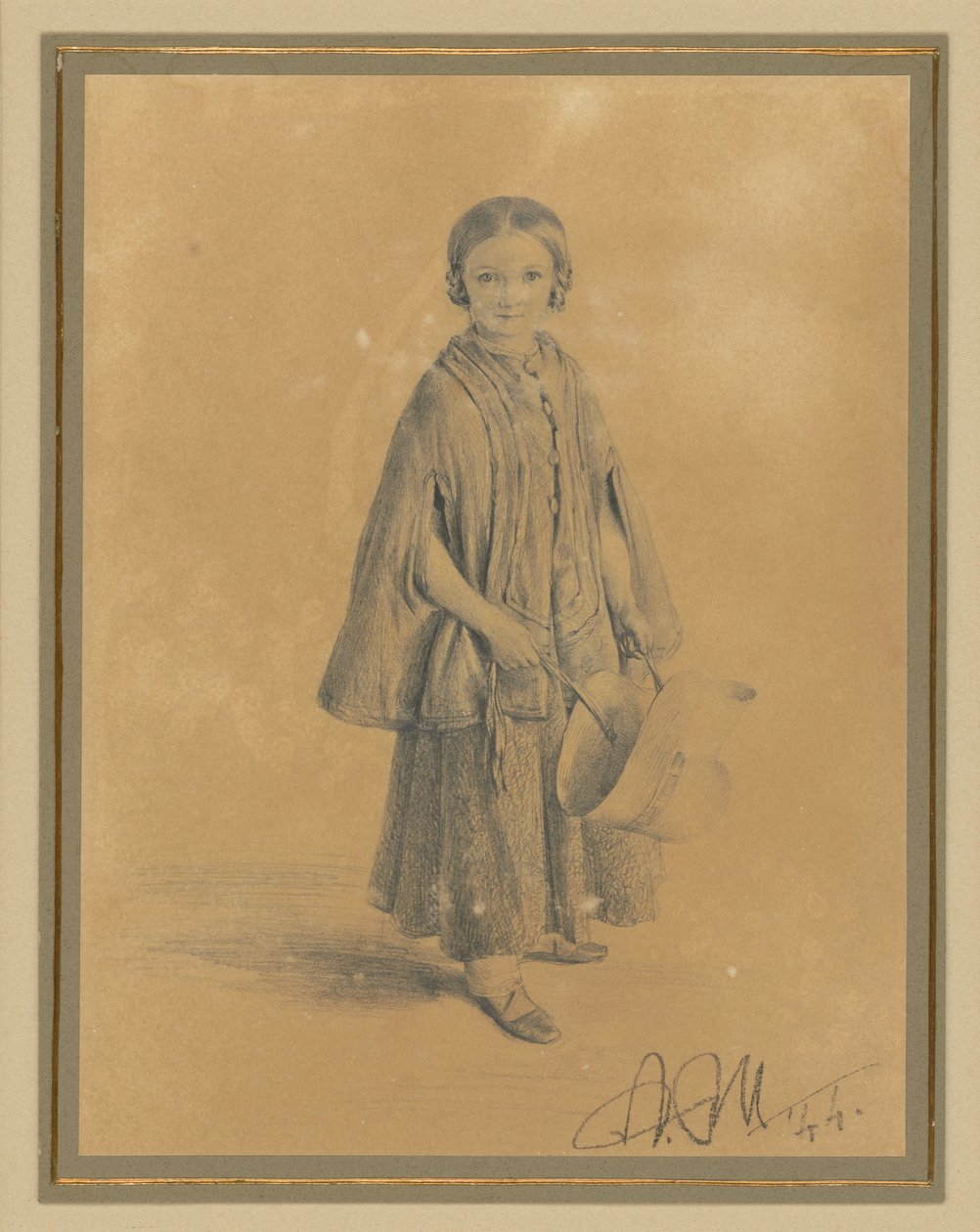 Dětský portrét Constanze Belingové, rozené Martiniové. Dcera okresního soudce Carla Martiniho a jeho manželky Pauline Martiniové od Adolph Menzel