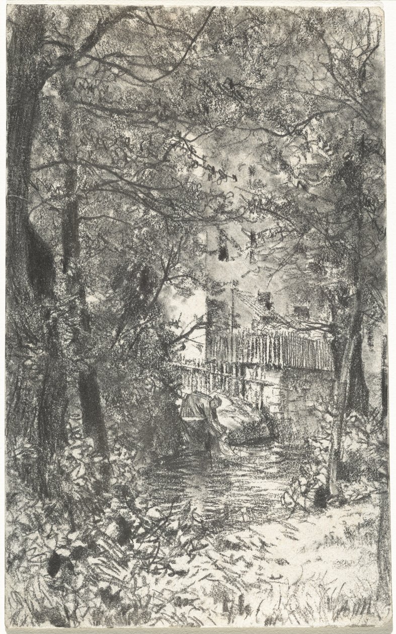 Krajina s pračkou od Adolph Menzel
