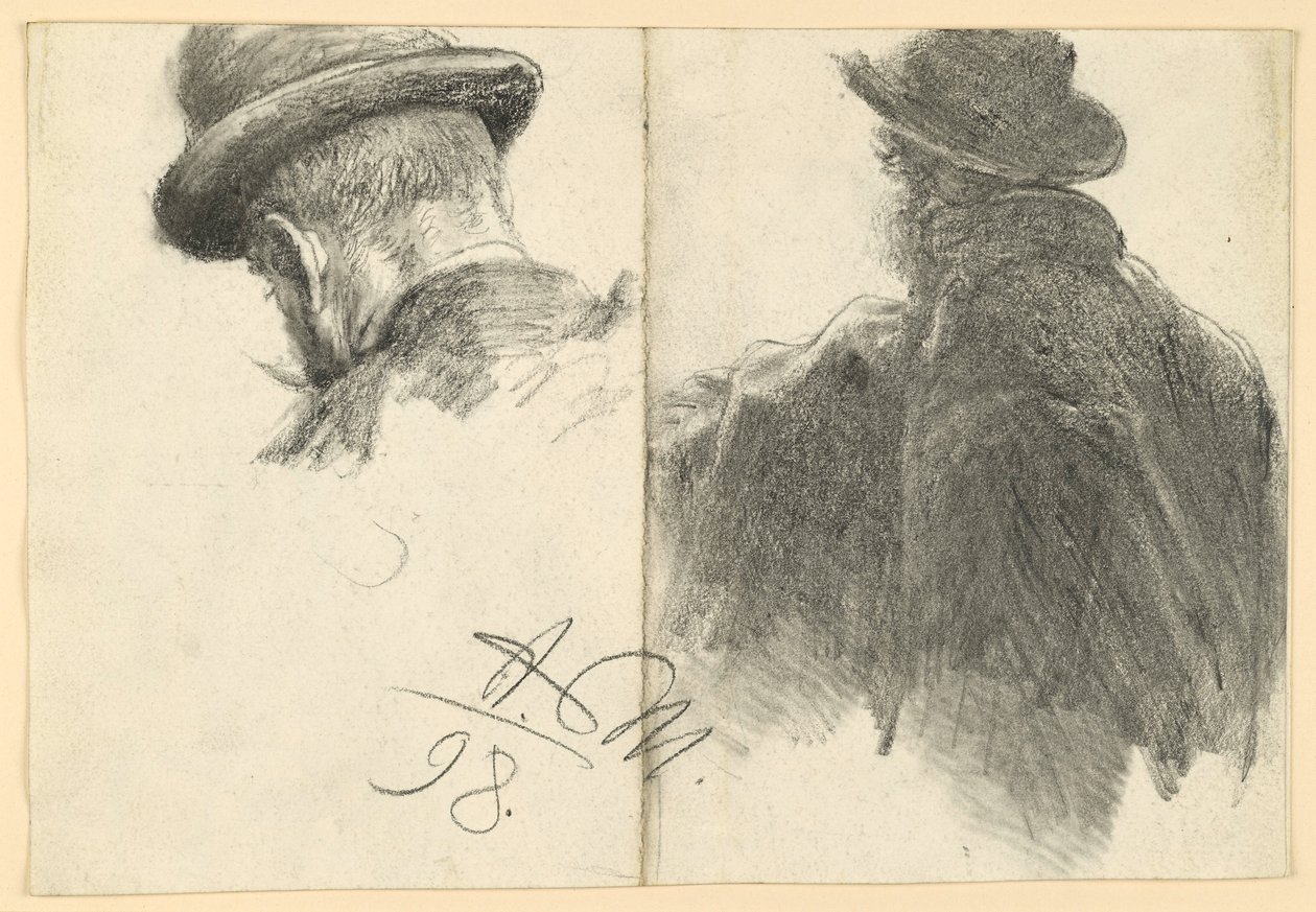 Muž s kloboukem zezadu, hlava opakována od Adolph Menzel