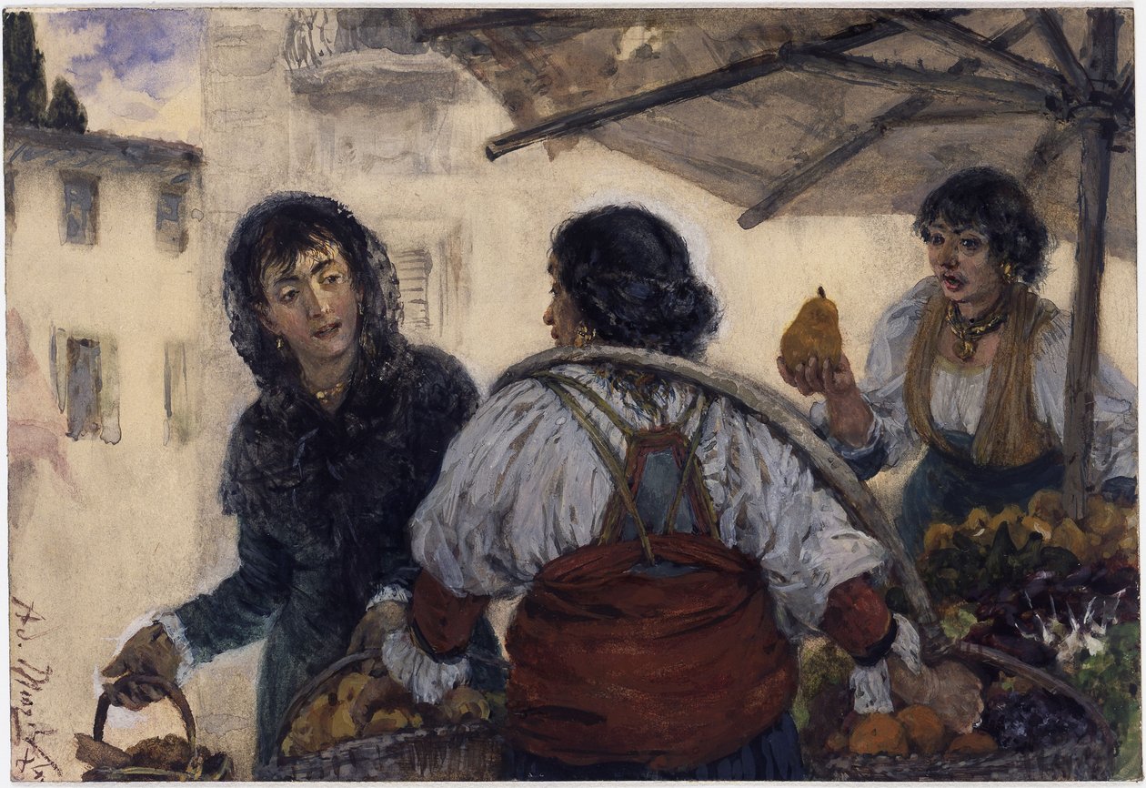 Tržní scéna ve Veroně od Adolph Menzel