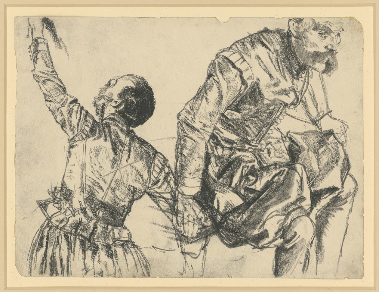 Model v slavnostním oděvu kurfiřta Johanna Georga I. Saského ze dvou úhlů pohledu, Historické muzeum, Drážďany od Adolph Menzel