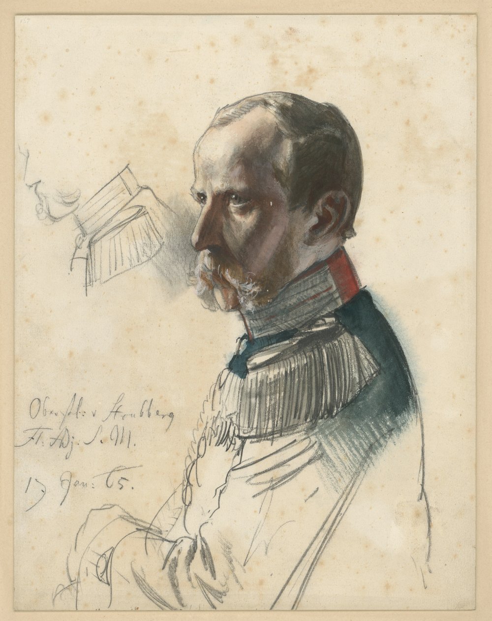 Podplukovník von Strubberg, králův křídlový pobočník od Adolph Menzel