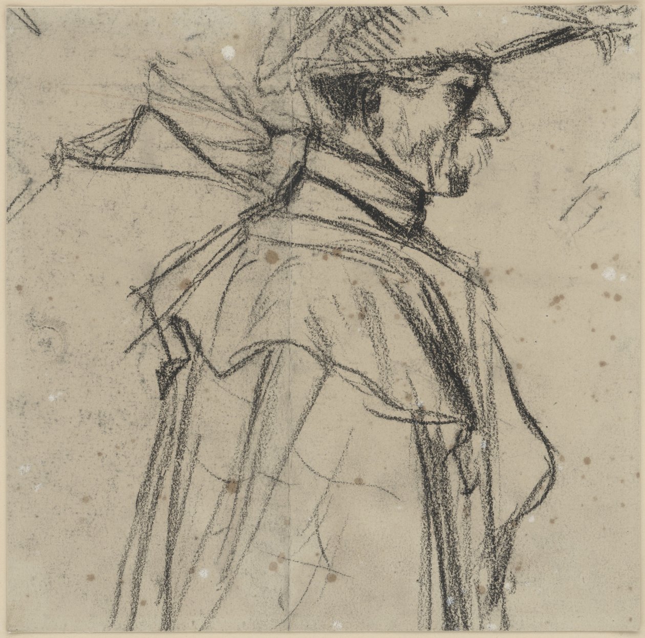 Důstojník s kloboukem a kabátem od Adolph Menzel