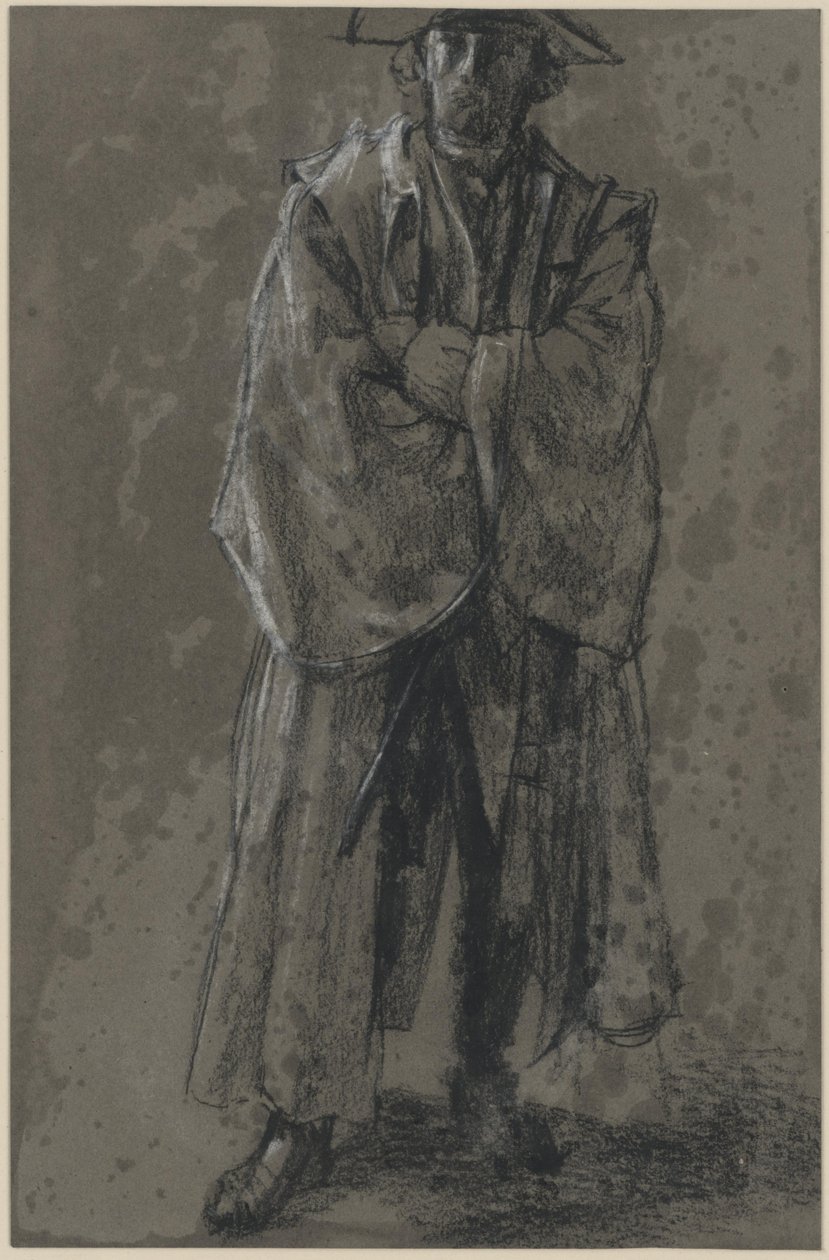 Důstojník v plášti a klobouku (studie postoje Moritze z Anhaltu-Dessau) od Adolph Menzel
