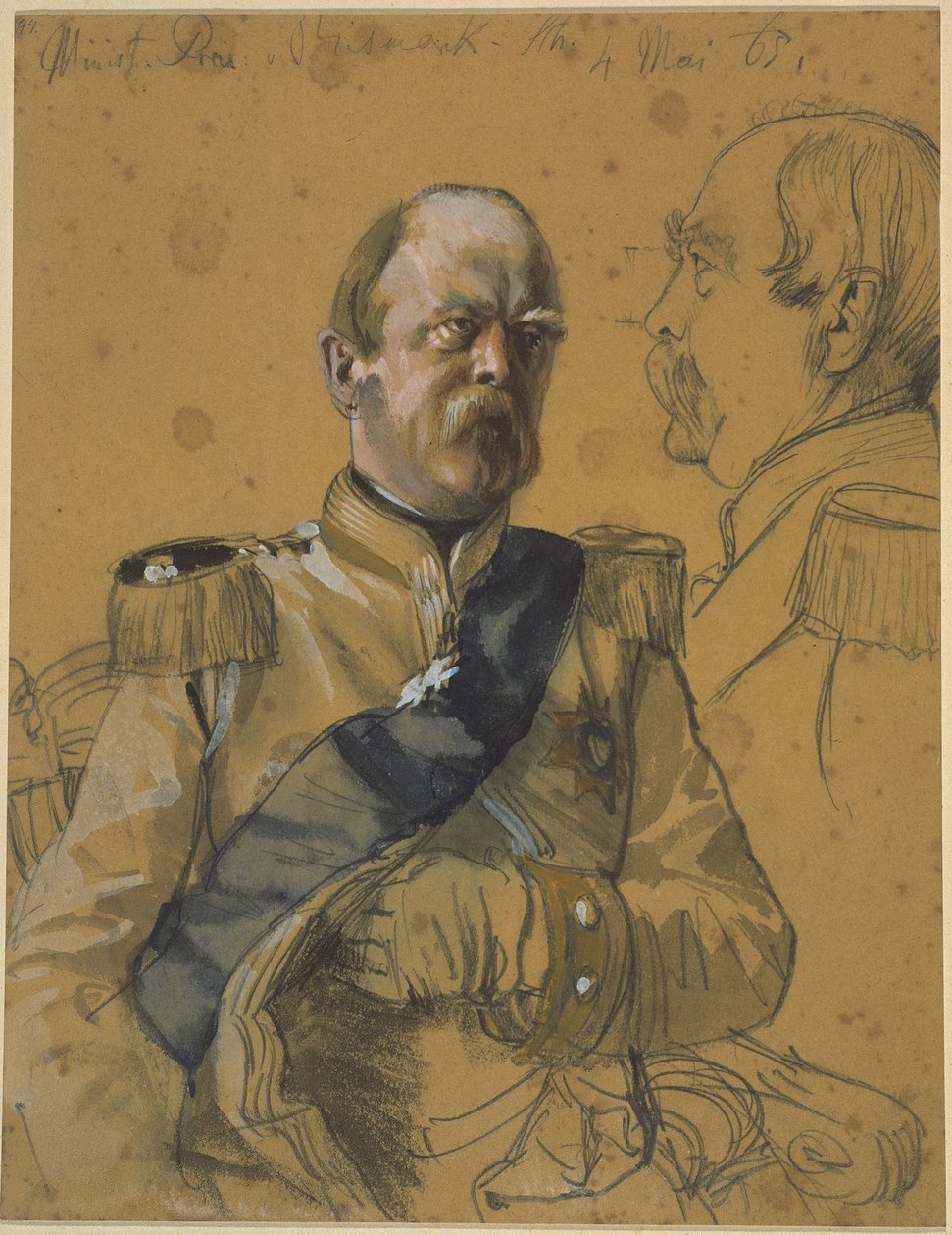 Otto hrabě von Bismarck-Schönhausen. Studie k obrazu „Korunovace Viléma I. v Königsbergu“ od Adolph Menzel