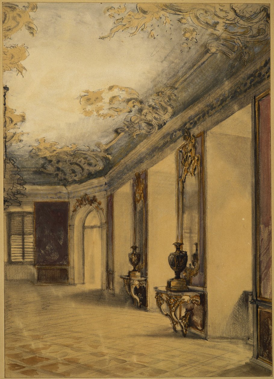 Sál na zámku Lissa od Adolph Menzel