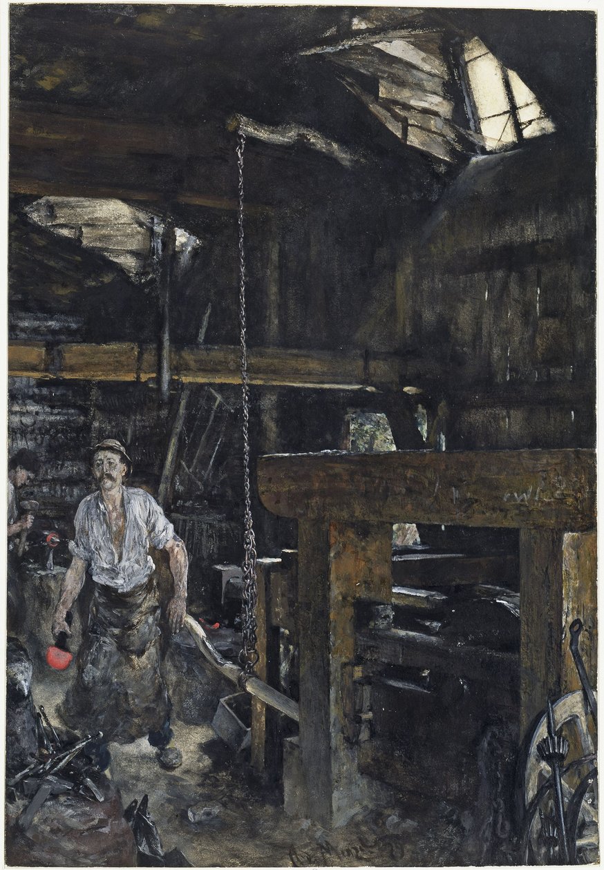 Kovářství v Gasteinu od Adolph Menzel