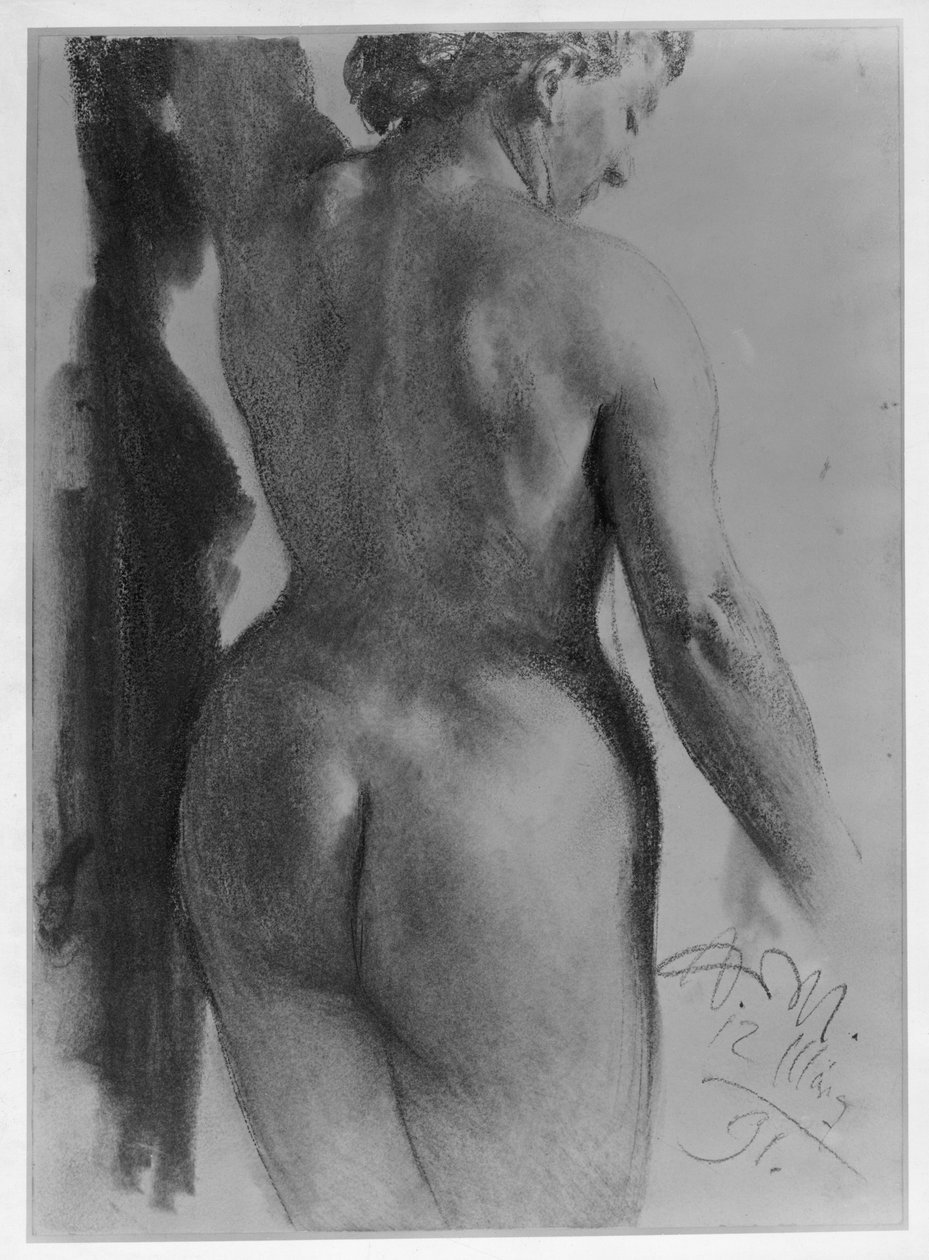 Stojící ženský akt zezadu od Adolph Menzel