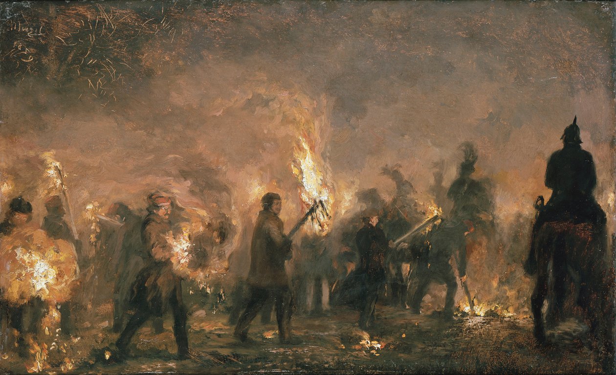 Studentský pochod s pochodněmi od Adolph Menzel