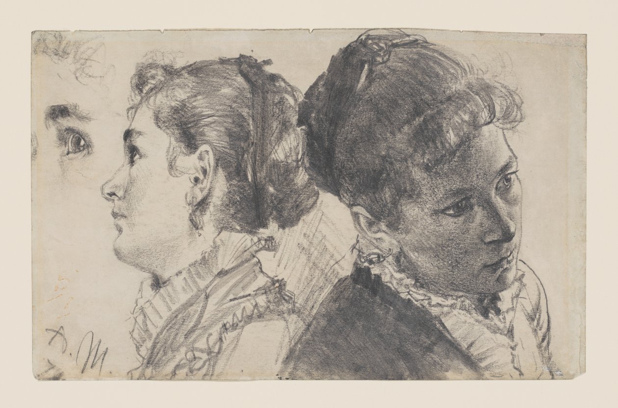 Studie mladé ženy od Adolph Menzel