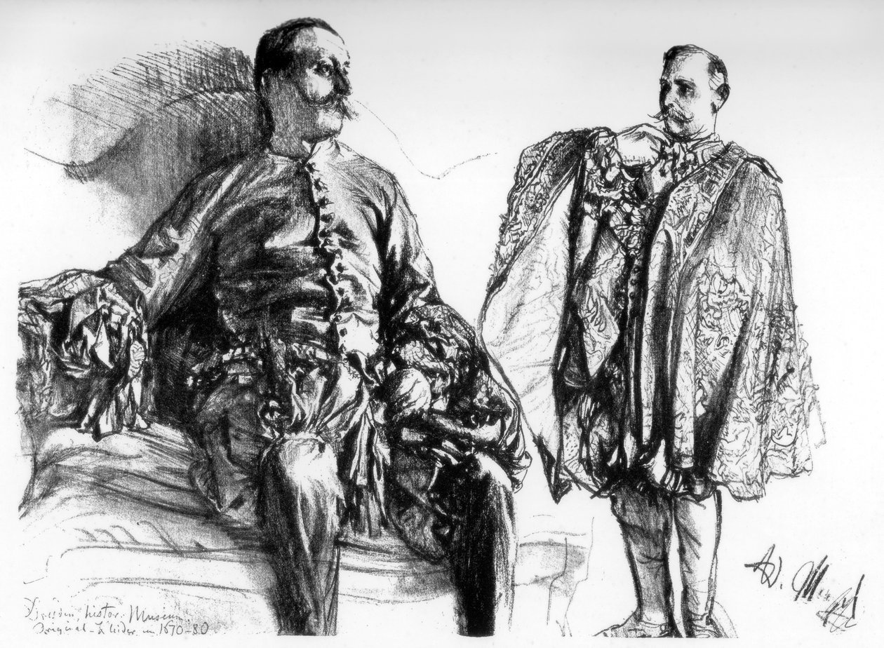 Studie starých šatů na živých modelech, c1880-1882. od Adolph Menzel