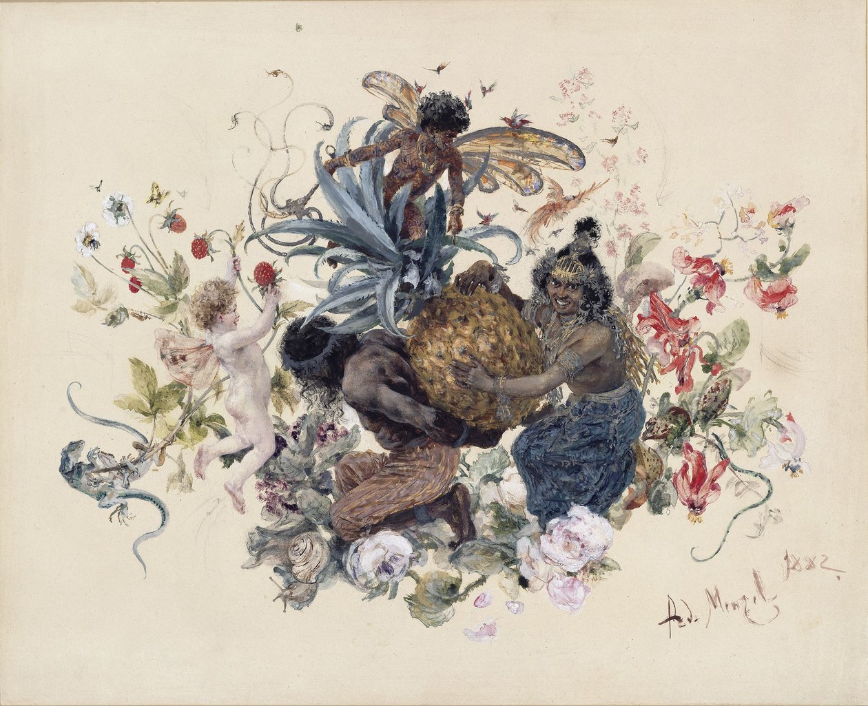Stolní nádobí: Mísa na ovoce od Adolph Menzel