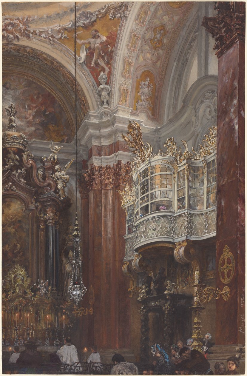 Interiér kostela Jacobskirche v Innsbrucku od Adolph Menzel