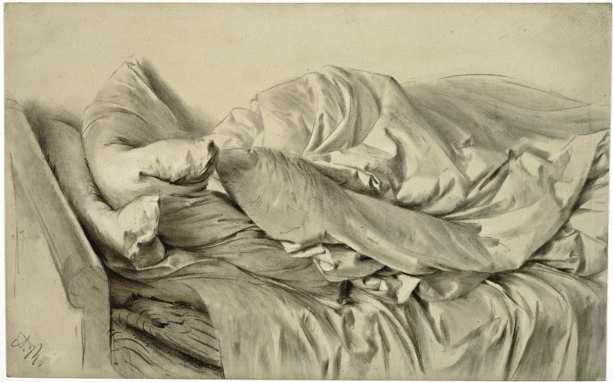 Nerozestlaná postel od Adolph Menzel