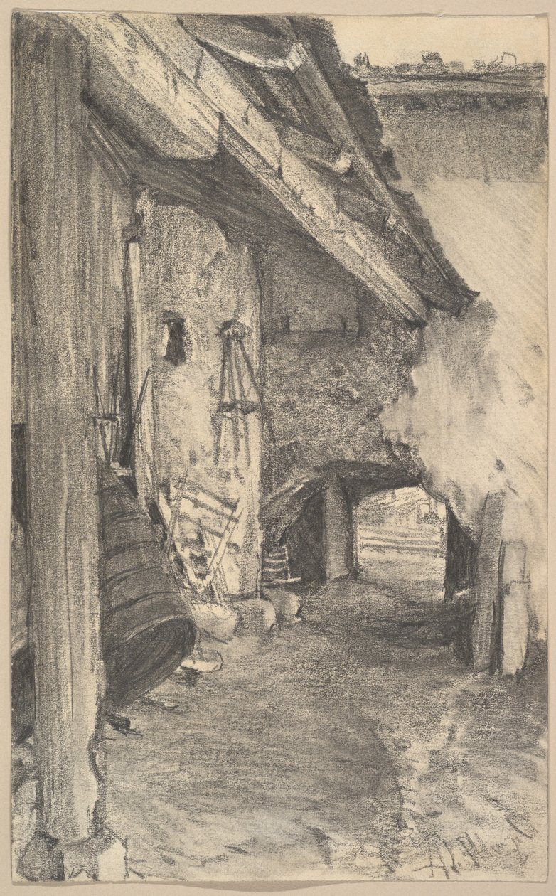 Pohled do dvora od Adolph Menzel