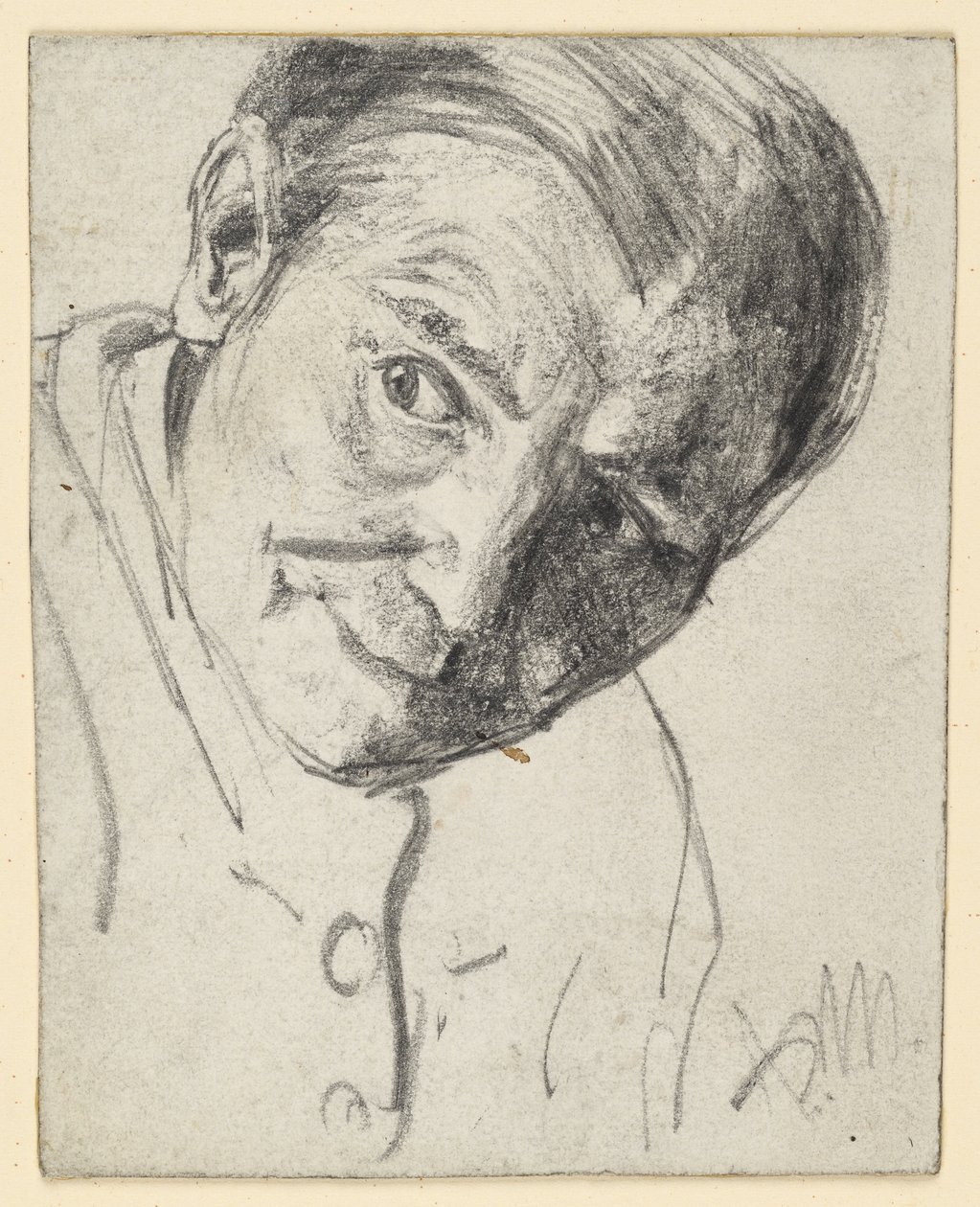 Skloněná hlava, pohled upřený do strany od Adolph Menzel