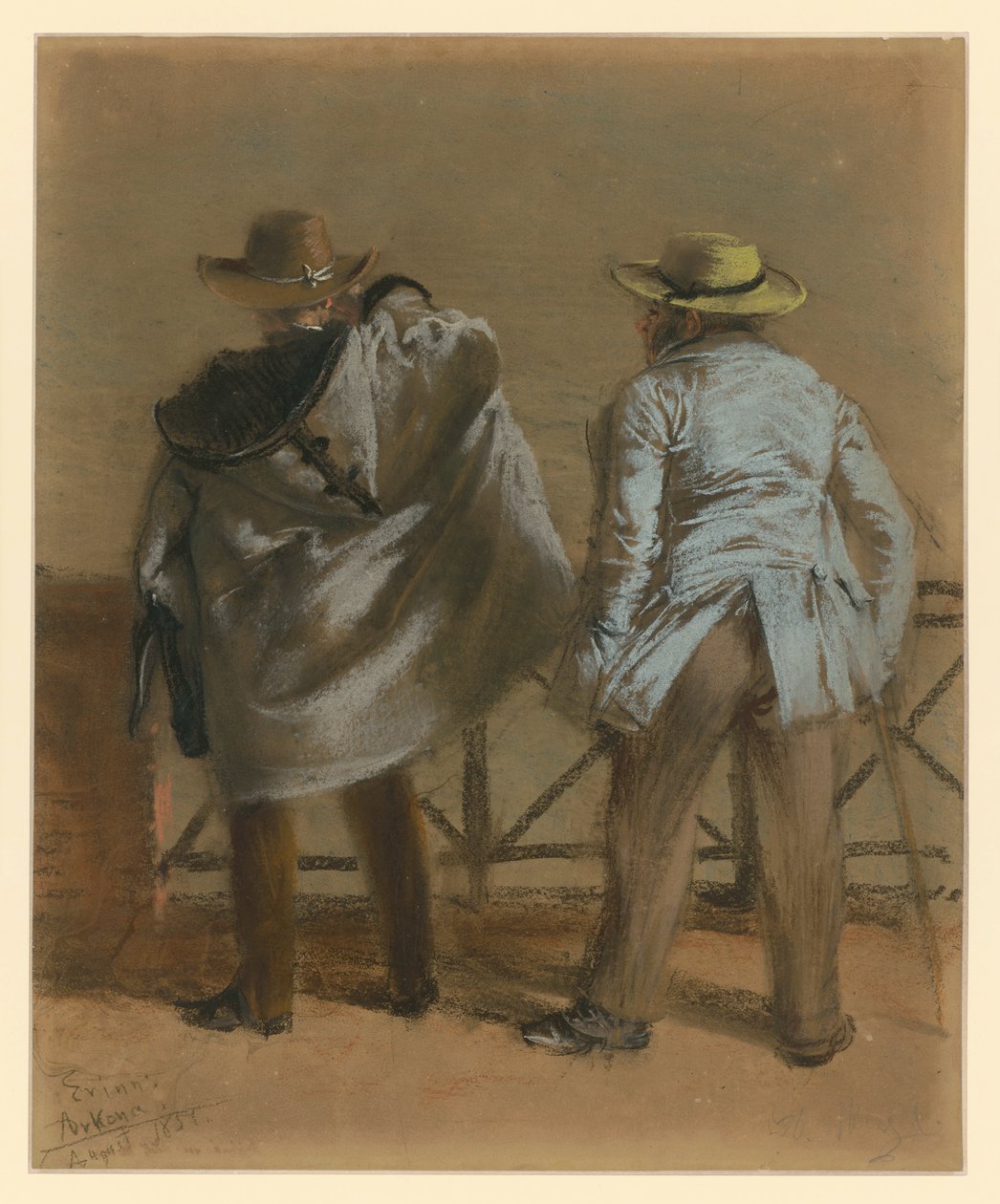 Dva koupající se u moře od Adolph Menzel