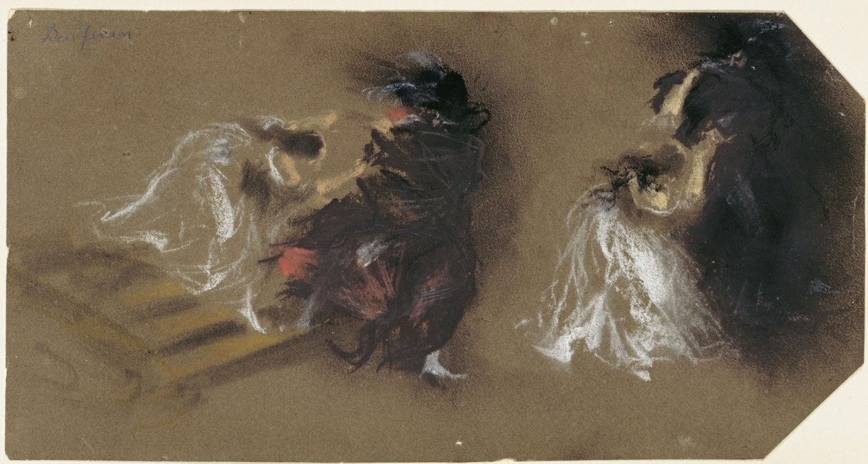 Dvě scény z Mozartovy opery „Don Giovanni“ od Adolph Menzel