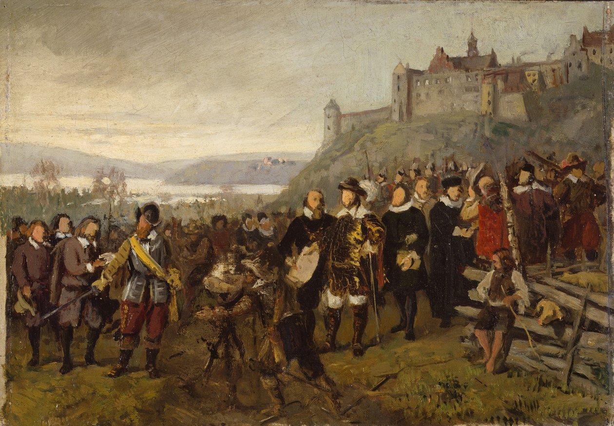 Kristián IV. zakládá Christianii. Skica od Adolph Tidemand