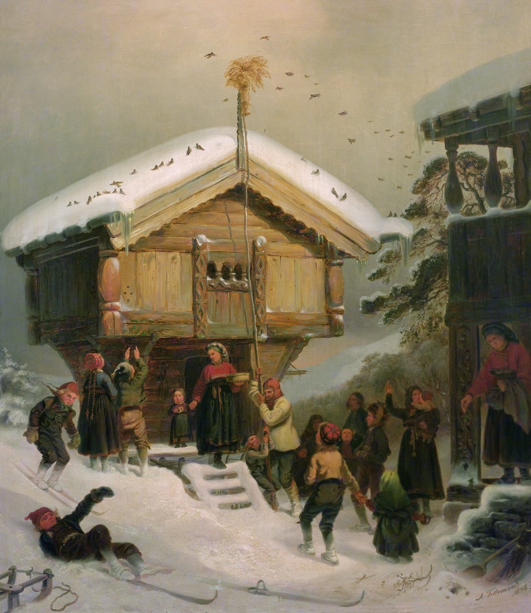 Vánoční zvyk od Adolph Tidemand