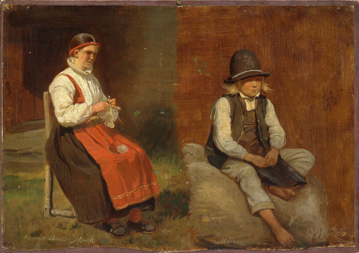Studie postav z Mora ve Švédsku od Adolph Tidemand