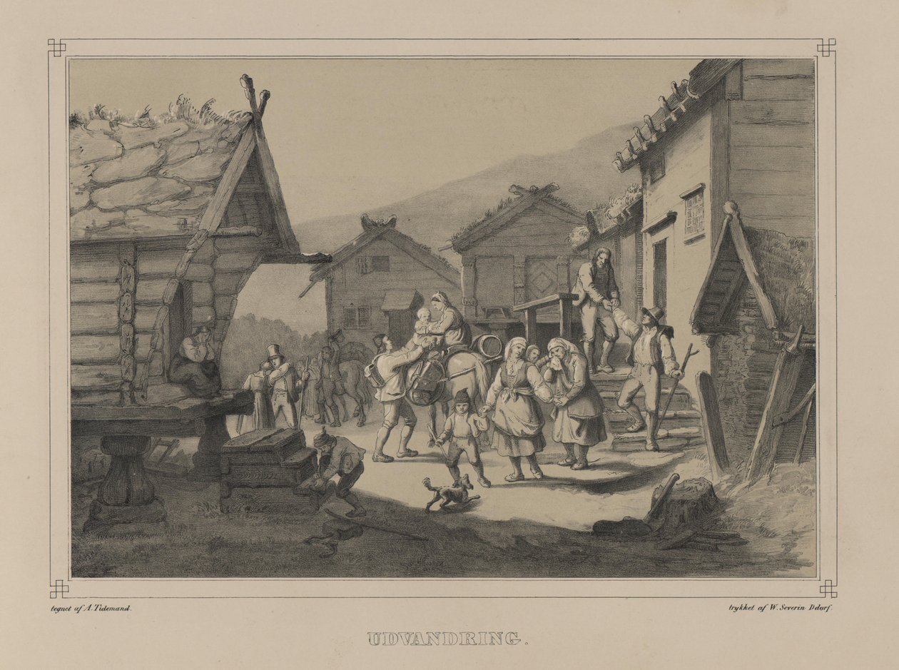 Ilustrace převzata z knihy Norsko vyrobené v Drawings od Asbjørnsen, P.Chr. a vydal Chr. Tønsberg (č. 1848) od Adolph Tidemand
