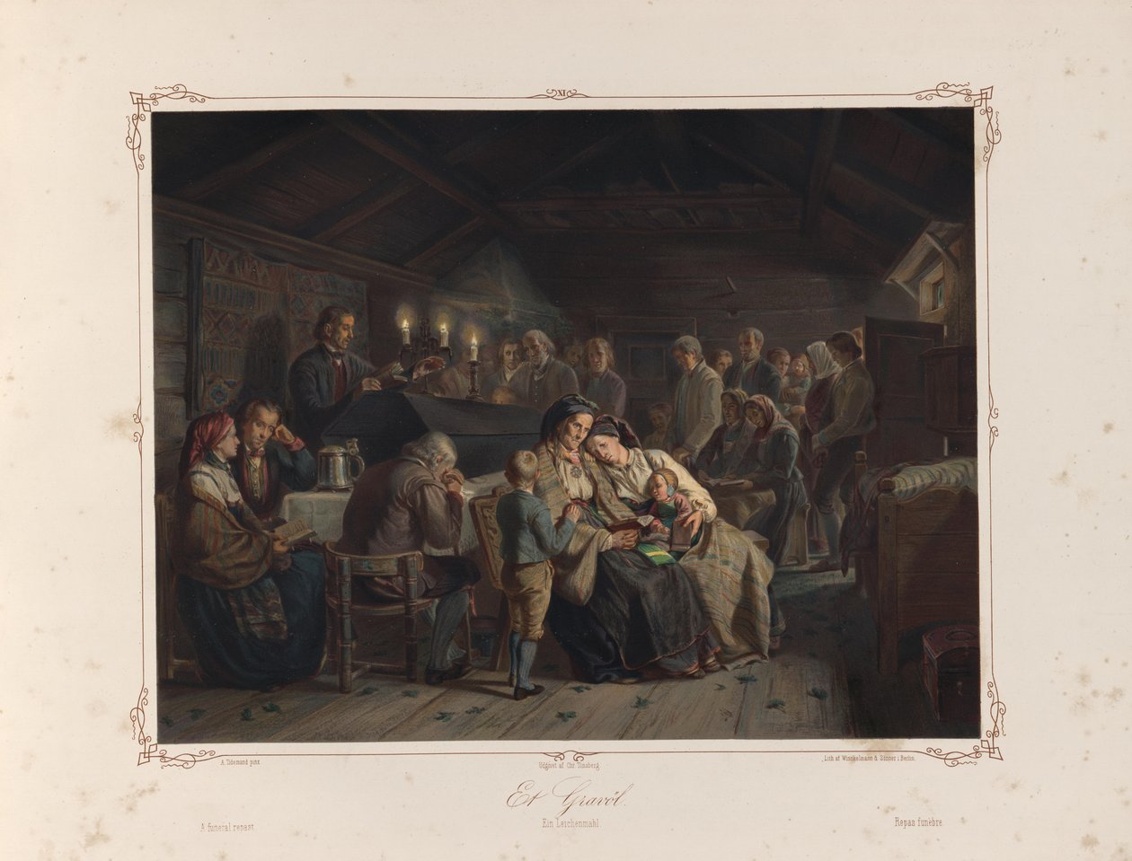 Ilustrace převzata z knihy Norske Folkelivsbilleder od Tidemanda, Adolpha, kterou vydal Chr. Tønsberg (Christiania, 1858) od Adolph Tidemand