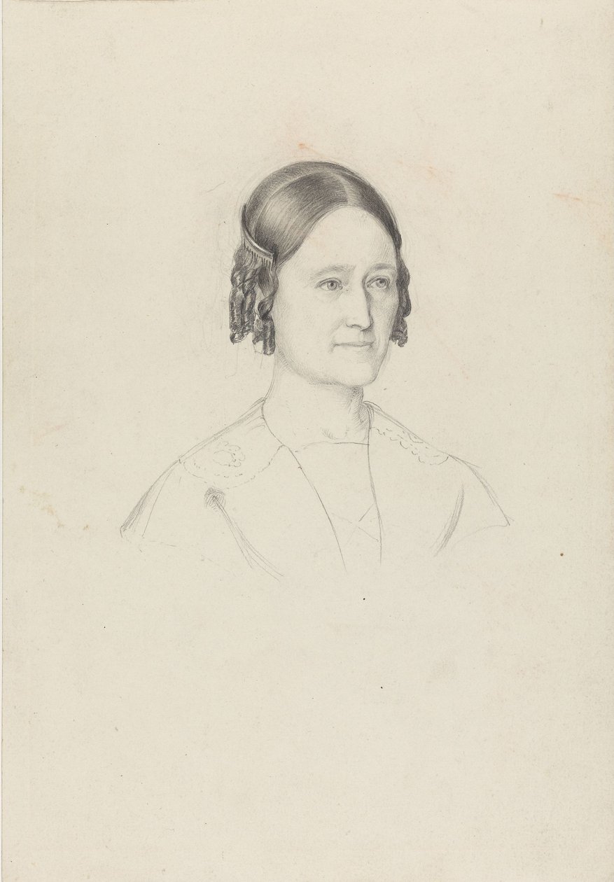 Manželka umělce, Johanne Tidemandová od Adolph Tidemand