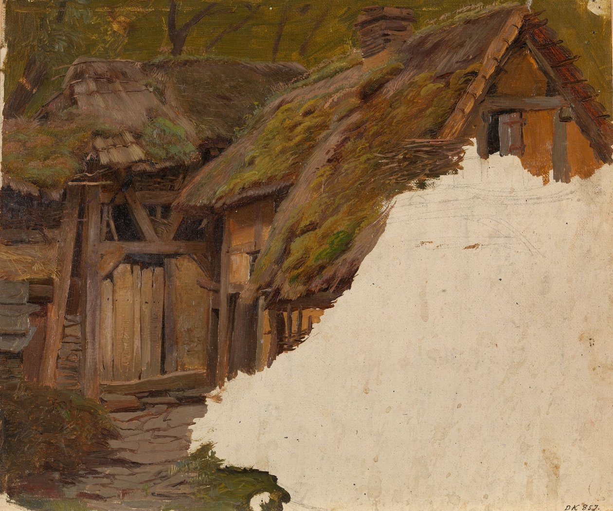 Studie starého statku od Adolph Tidemand