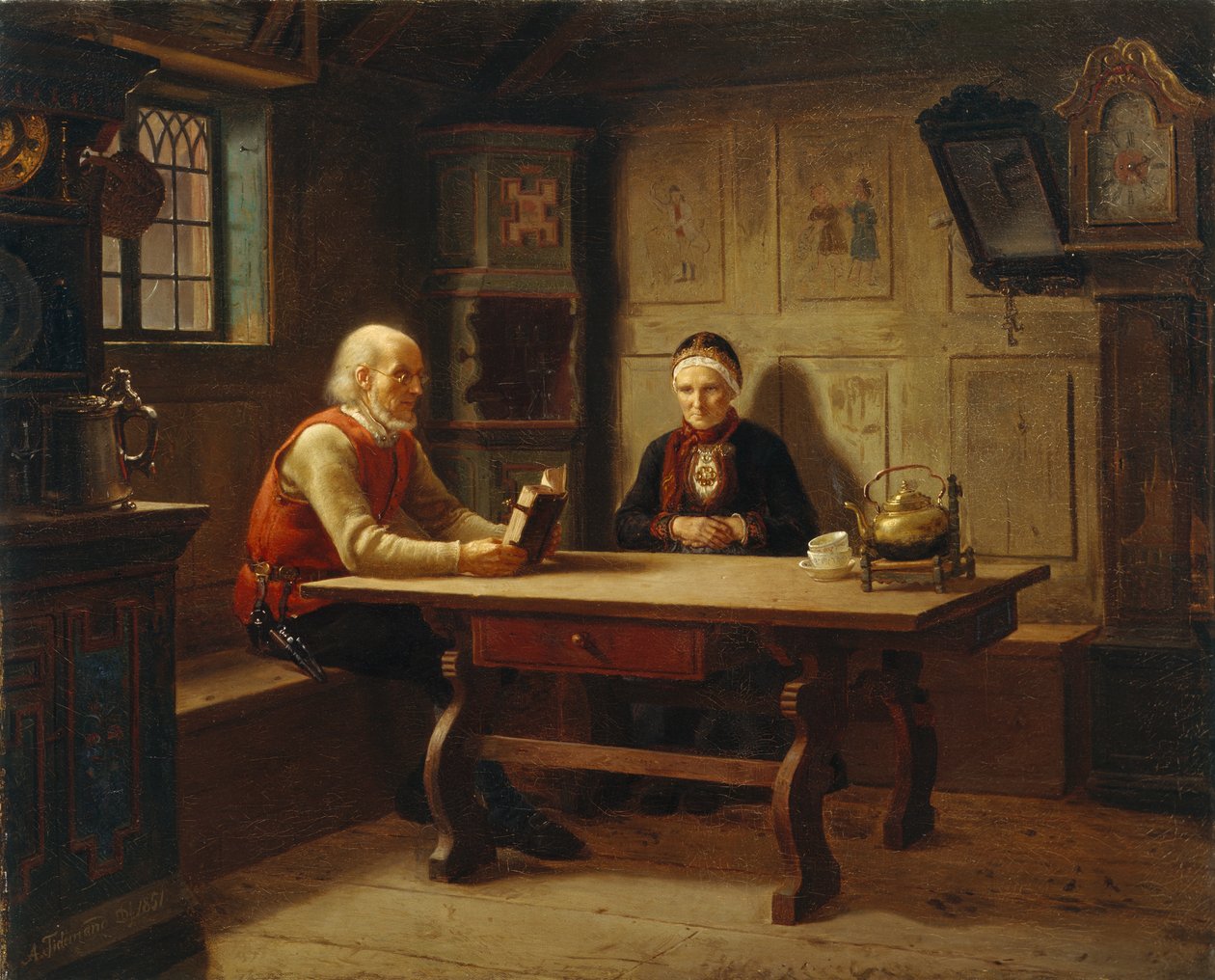 Osamělý starý (Houseprayers), Gulsvik od Adolph Tidemand
