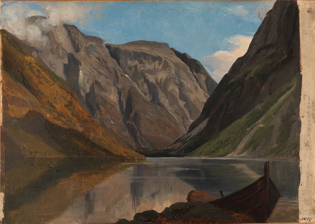 Pohled na Gudvangen od Adolph Tidemand